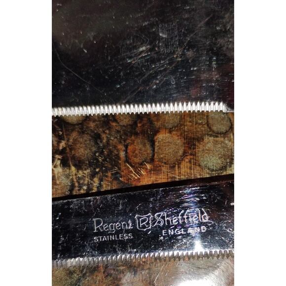 Vtg Bergner El Sheffield England 3-Pc Floral Porcelain Handle Knife Set - Picture 2 of 4